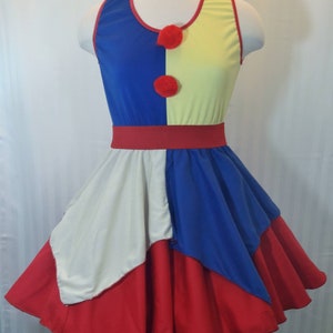 VK Freakshow harlequin blue red clown Halloween costume dress small to plus size
