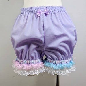 Light purple unicorn star plain mini sweet lolita fairy kei kawaii pastel bloomers shorts adult woman small-plus size