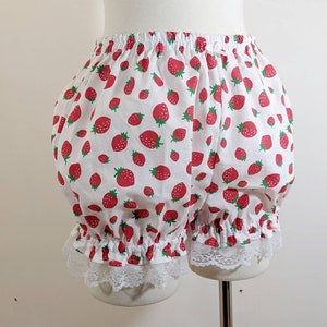 Pastel strawberry mini sweet lolita fairy kei bloomers shorts adult woman size small-plus size