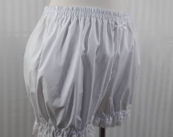 White plain mini lolita steampunk bloomers shorts adult woman size small to plus size