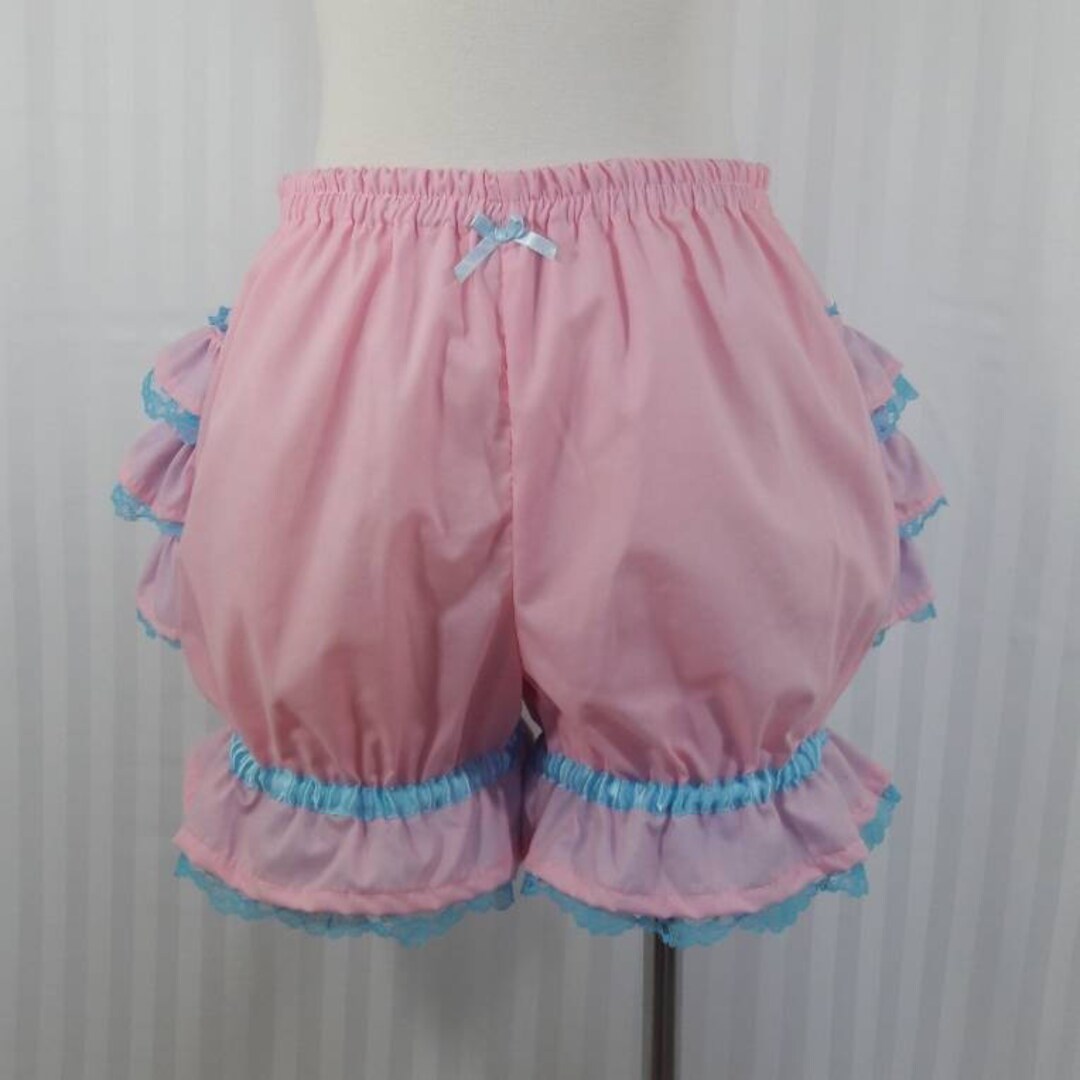 Short Ruffled Bloomers Pink Fancy Ruffle Short Mini Bloomers Fairy Kei Decora Pop Pastel Goth ...