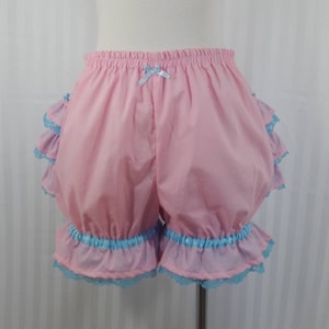 Pink fancy ruffle short mini bloomers fairy kei decora pop pastel goth adult women small - plus size