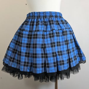 Royal blue hot sale plaid mini skirt