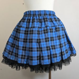 Plaid pleated school girl punk lolita skirt adult small to plus size