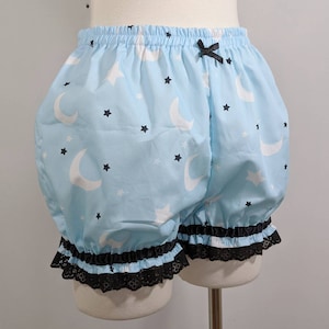 Kawaii fairy pastel goth moon stars galaxy micro mini lolita bloomers adult--small to plus size