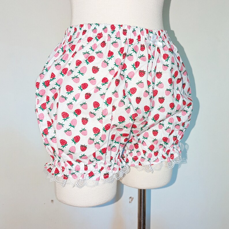 Pastel strawberry mini sweet lolita fairy kei bloomers shorts adult woman size small-plus size image 6