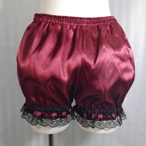 Mini satin burlesque bloomers with black lace trim steampunk lolita CHOOSE YOUR COLOR adult woman small to plus size image 4