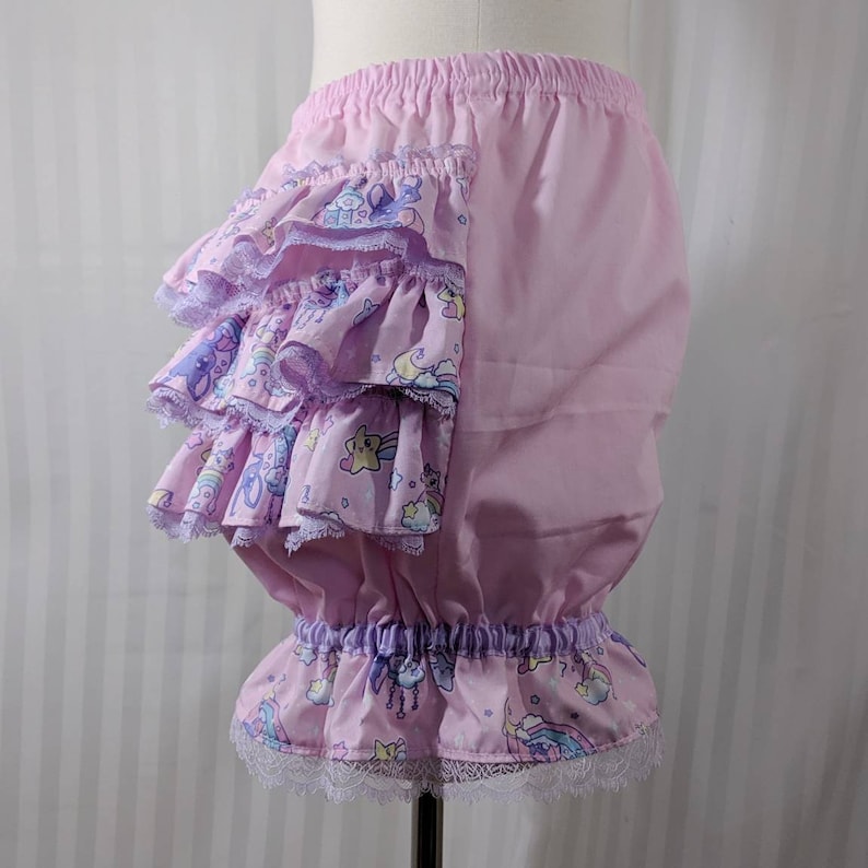 kawaii fairy decora pop kei small to plus size adult women Cute bat melty moon fancy ruffle short mini bloomers-