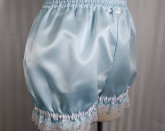 Mini satin burlesque bloomers with white lace trim steampunk lolita CHOOSE YOUR COLOR adult woman