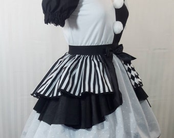 VK Freakshow harlequin pirate clown lolita high low Halloween costume dress small to plus size