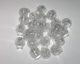 Cord Locks small/mini clear frosted round ball cordlocks frost toggles 100 ct MFL