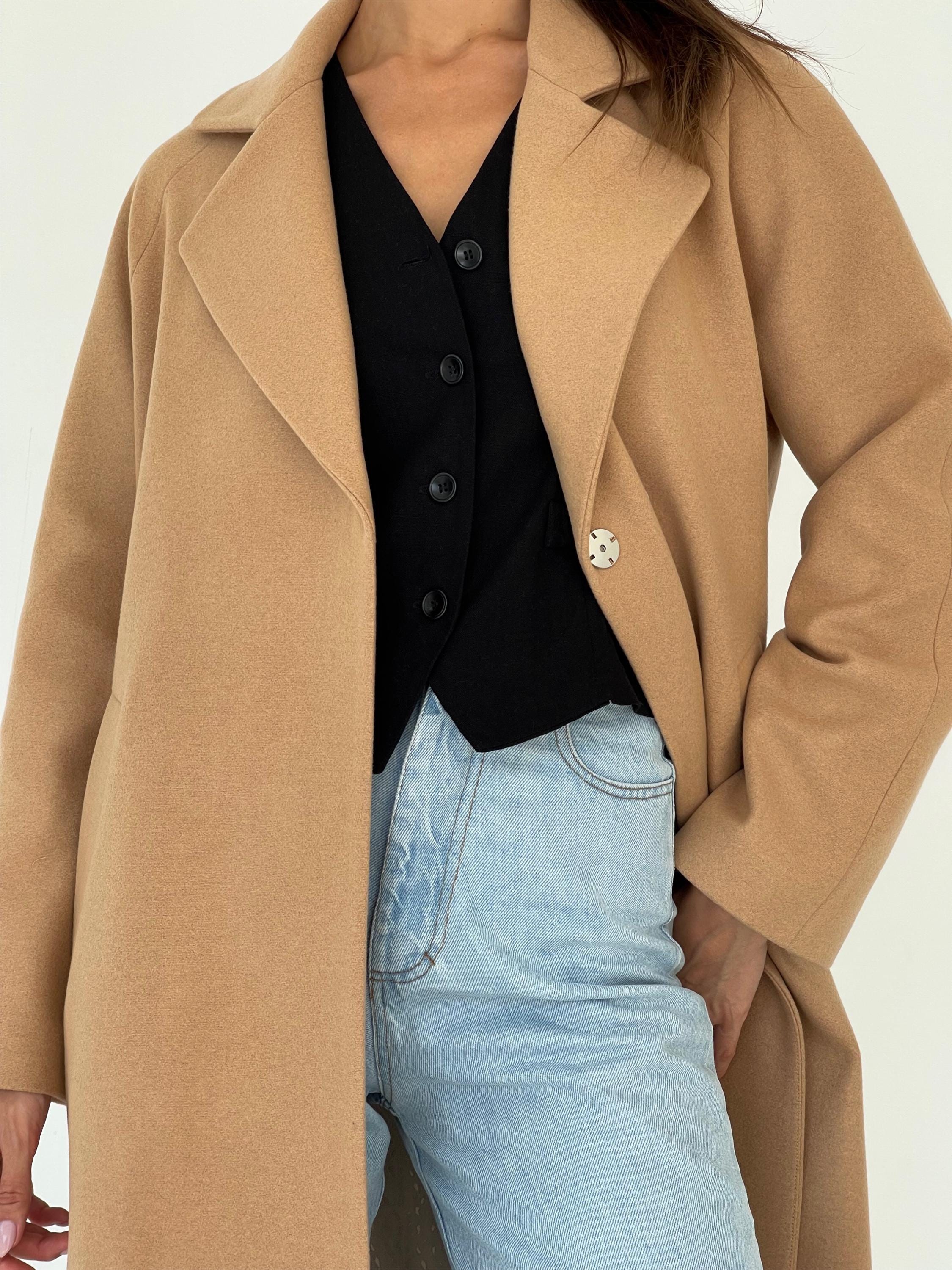 Woolen Spring Coat Camel Wool Coat, Women Wool Coat, Long Warm Winter/ Fall/ Spring Coat ...
