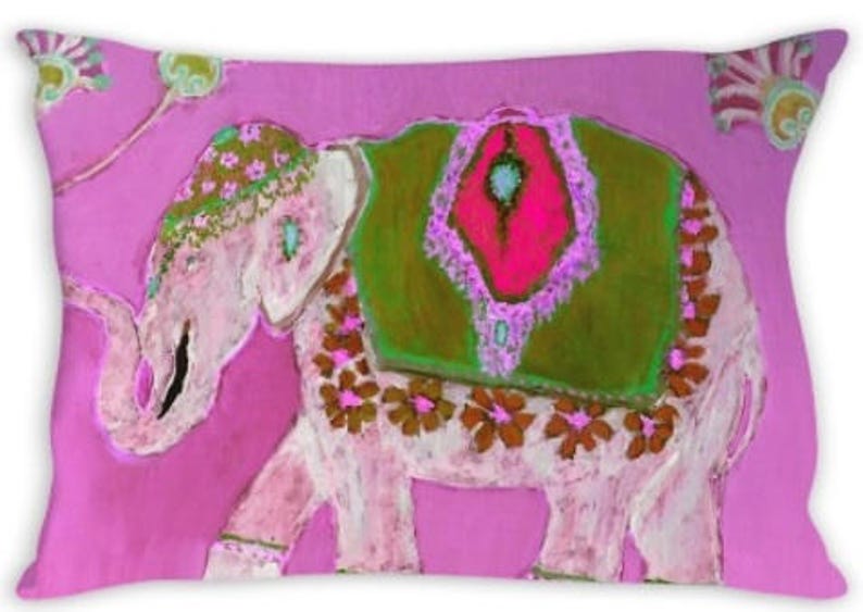 Elephant Pillow Zen Decor Zen Pillow Meditation Space Room Decor Wildlife Nature Pillow Bohemian Elephant Eat Pray Love