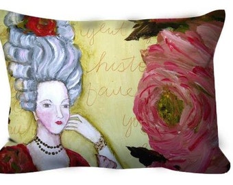 Decorative throw pillow Marie Antoinette roses French