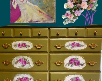 Painted dresser, upcycled, painted furniture, boho dresser, chest of drawers, boho chic