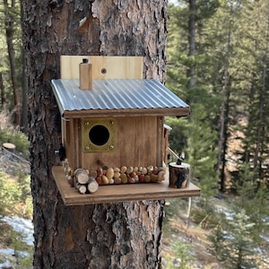 Rustic Wood Birdhouse with Stone Detail