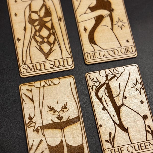 Smutty Tarot Wooden Bookmark: Spicy Readers Gift