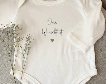 Baby Body I personalisiert I Baumwolle I Geschenk I Geburt I Mama I Baby I Wunschtext I Herz