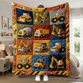 Personalized Construction Truck Quilt, Kids Nursery Blanket product logo