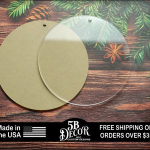 Round Clear Acrylic Blanks 1/8, Round Discs, Clear Acrylic Keychain Blanks, laser cut shapes, Jewelry Blanks - Acrylic Blanks for Vinyl