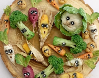 1:12 scale - fantasy magical vegetables with face