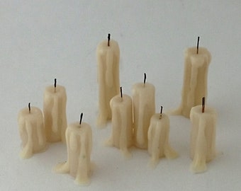 1:12 th scale set of dripping candles.