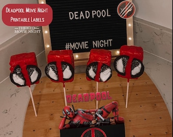 Deadpool Themed Movie Night | Party Decor | Printable Labels | Birthday Party Labels | Party Supplies
