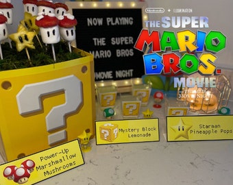 Super Mario Bros. Snack Labels | Party Decor | Dinner Party | Snack Ideas | Nintendo Party | Printable Labels | Game Night | Movie Night