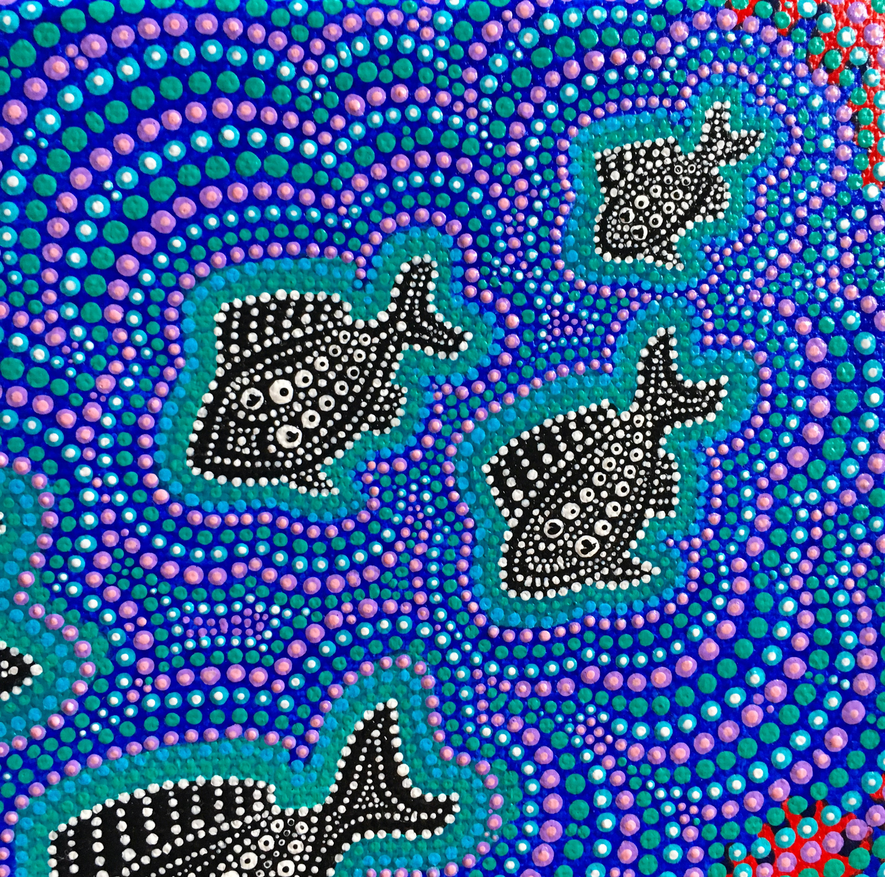 Dot Painting on Canvas Black Fish Art Aboriginal Art Style Hand Painted 6 8 Canvas Meditation Dot Art Animal Dot Painting Mandala Art Etsy UK