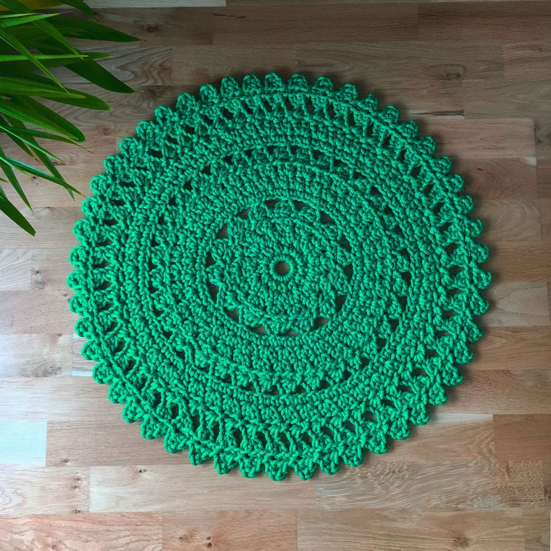 Runde grün häkeln Teppich Kreis Polyester Matte gestrickte ...