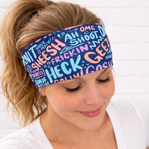 Funny Running Headband – Wide Non Slip Workout Headband – Moisture Wicking Headband for Runners. Swear Words Headband. Gift for Nurses
