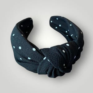 Black and White Polka Dot Top Knot Fashion Headband