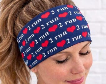 Love To Run moisture wicking, non slip, athletic headband, Running Headband, Red, White, and Blue Headband. Patriotic Running Headband