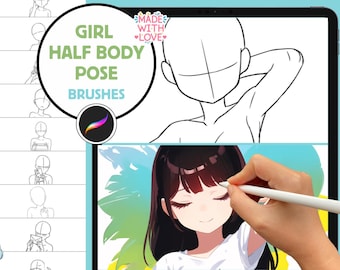 Procreate Stamps: 75 Fun Half-Body Stamps for Emotions, Poses, Anime, Manga and Realistic Styles
