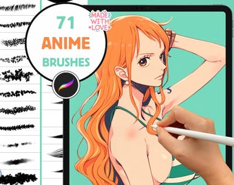 Procreate Brushes: Anime Brush Bonanza, 71 borstar för skissning, linjärt ritning, färgläggning, natur och mer