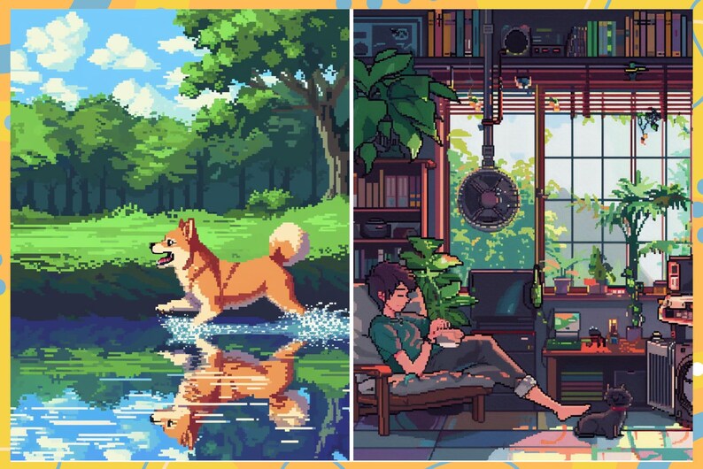 Pixel Art Procreate-penslar: 8-bitars paradis bild 6