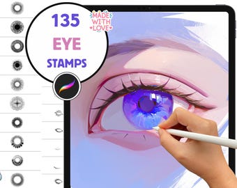 Procreate Eye Stamps: Eyelash, Iris & Brush Pack