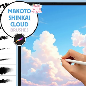 Procreate Brushes: Sky Dreamscape Collection, 24 Majestic Makoto Shinkai Style Cloud Brushes for Anime and Ghibli-Inspired Art