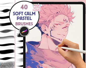 Pastel Procreate Brushes: 40 Soft, Calm, Dreamy Art Brushes