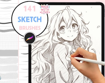 Procreate Brushes: Ultimate Sketching Set, 141 Brushes for Pencil, Charcoal, Inking, Texture, and Shading