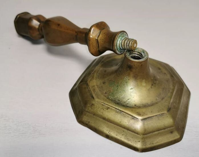 Ancien Bougeoir Chevalier En Bronze - France 19ème Siècle - Doré - Occasion
