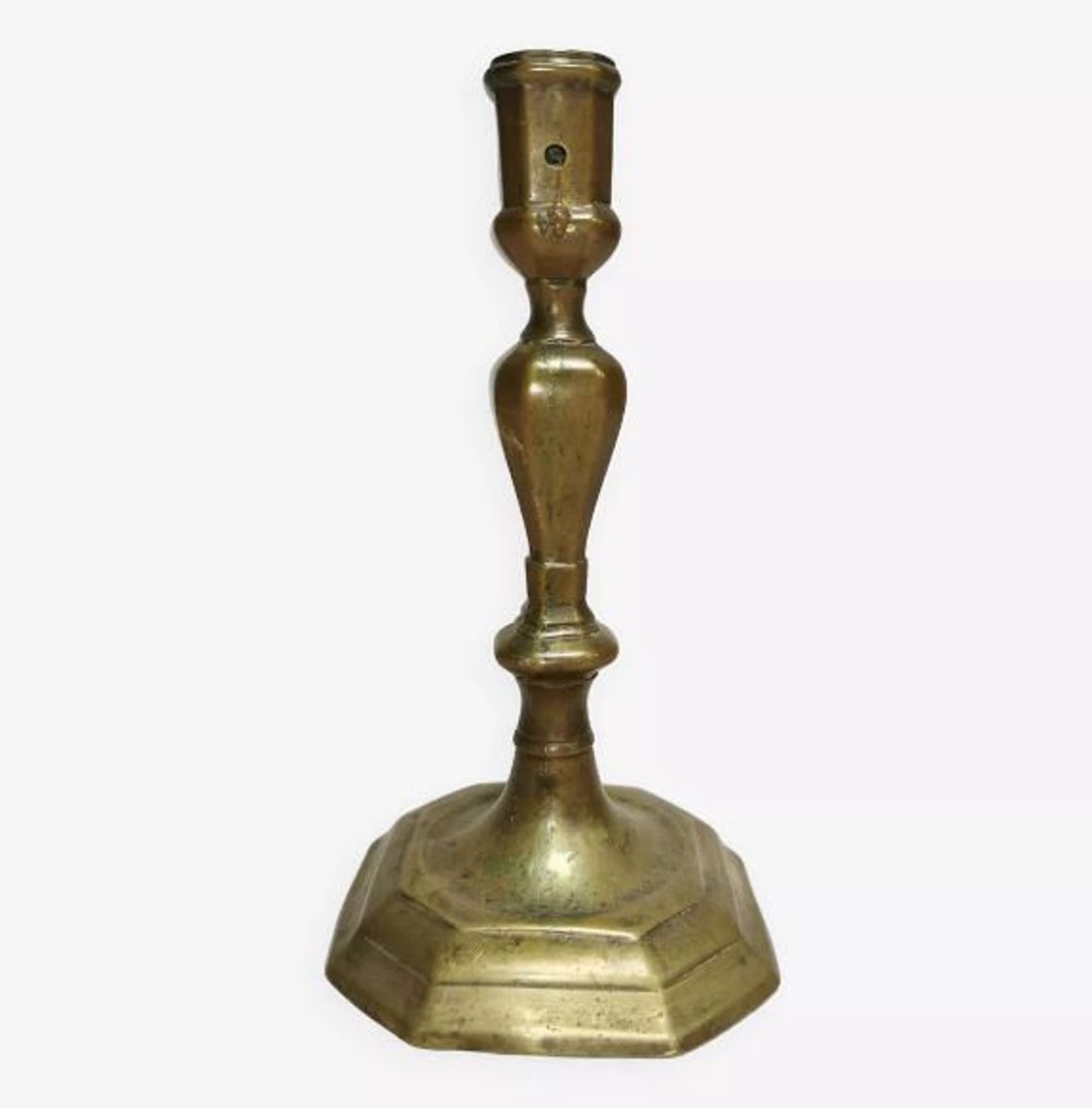 Ancien Bougeoir Chevalier En Bronze - France 19ème Siècle - Doré - Occasion