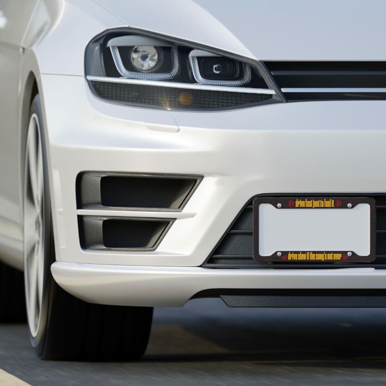 Twenty One Pilots License Plate Frame: Drum Show Lyrics "Drive Fast, Drive Slow" | Car Accessory image 3