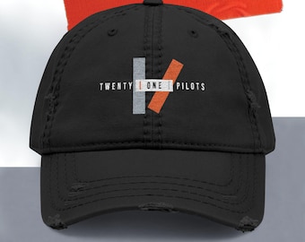Twenty One Pilots Distressed Cap - Embroidered Vessel Logo Hat - TOP Fan Merch