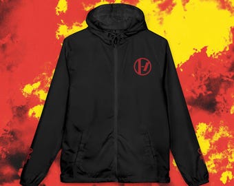 Twenty One Pilots Left Chest Logo Unisex Windbreaker Full Zip Jacket, Lightweight