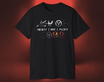 Twenty One Pilots Album Covers Collage T-Shirt: Unisex Ultra Cotton Tee