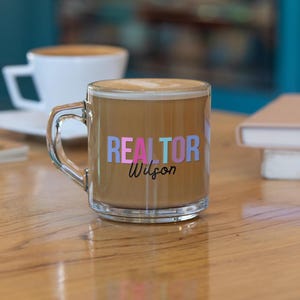 Realtor Gift Real Estate Agent Clear Mug Closing Gift for Buyers Seller Custom New Broker Coffee Cup for Men Women Realtor Swag Gifts