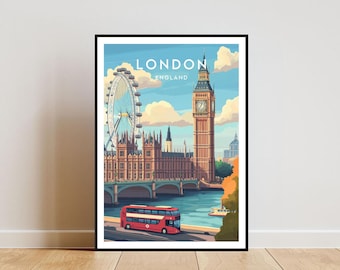 ロンドン旅行プリント - イギリス、ロンドンポスター、イギリスポスター、旅行ウォールアート、イギリスプリント、イギリスウォールアート、ロンドンプリント、ビッグベンポスター