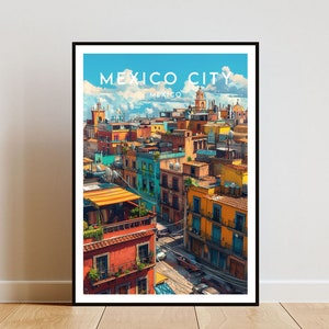 Impression de voyage à Mexico - Mexique, affiche de Mexico, affiche du Mexique, art mural de voyage, impression du Mexique, affiche, Mexique, Mexico