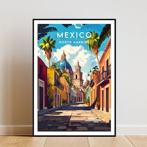 Mexico Travel Print - North America, North America Poster, Mexico Poster, Travel Wall Art, Mexico Print, poster, Mexico, Mexico City, Cancun